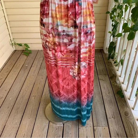NWT Y2K ENERGE Maxi Long Dress XL Mixed Print Water Fairy Sublimation 00s - Picture 6 of 11